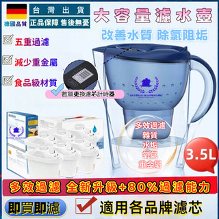 🔥桃園出貨🔥大容量濾水壺送濾芯 適用BRITA 濾水壺 水壺 過濾壺 家用飲水壺 超大淨水壺 活性炭濾水器 家用飲水