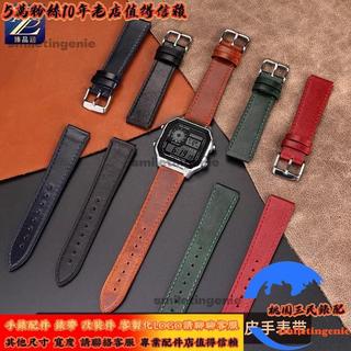 適配Casio卡西歐Casio 手錶AE1200/1300 A158/159/168改裝復古真皮錶帶