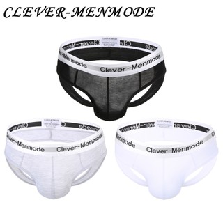❤️私密出貨❤️【CLEVER-MENMODE】性感男士內衣純棉 U 凸袋露背三角褲低腰鏤空透氣抗菌內褲 M-4XL