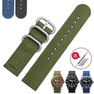 【精品錶帶】適配天梭Tissot 速馳精工帝陀天美時尼龍北約綠水鬼帆布手錶帶20 22 24mm