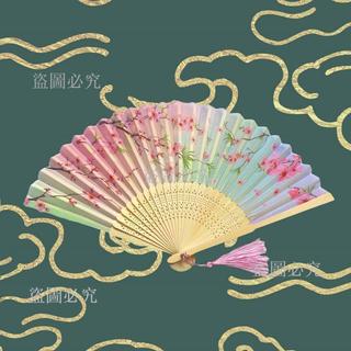 免運🚀絹扇 竹扇 摺扇 綾絹扇面扇子 印花扇子 手工藝扇子 中式風情扇子 古風扇子 商務禮品扇子 水冷形扇子 隨身便