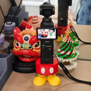 【精品優選】創意米奇造型適用大疆Pocket3桌面便攜底座相機固定支架直播腳架