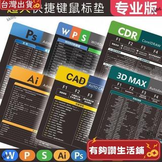 台灣熱賣🔥標墊快捷鍵大全超大加厚辦公 護腕大號ps做圖鍵盤墊cad電競桌麵 G4MB