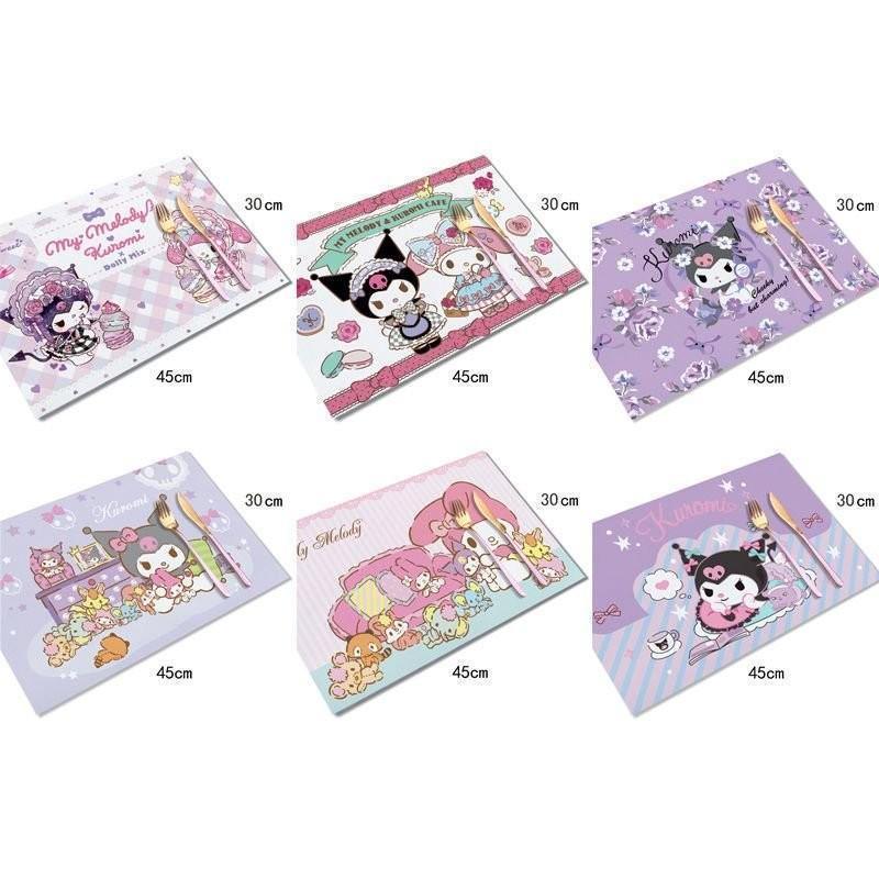 ❤️新北熱賣❤️隔熱桌墊kuromi庫洛米 my melody 美樂蒂卡通餐墊 水洗軟膠西餐墊