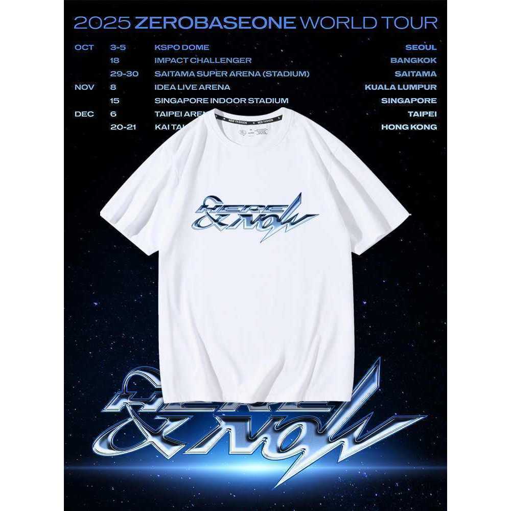 現貨男士T恤ZEROBASEONE巡演周邊短袖here&amp;now應援服zb1冬粉紀念T恤男女夏潮S-3XL