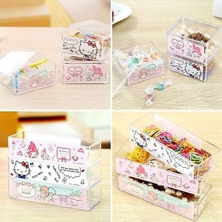 現貨❤️正品Hello Kitty可疊加收納盒 kitty防塵首飾盒 置物盒
