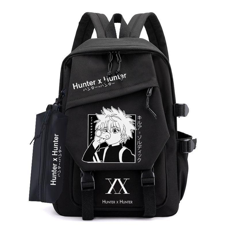 🎀【新店特惠】臺灣出貨  全職獵人奇犽雙肩揹包帥氣書包HUNTER×HUNTER西索周邊學生書包
