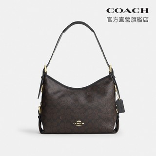 【COACH】LAUREL 經典 SIGNATURE 扣環細節 單肩手袋-IM/胡桃木色/黑色(CFP16)｜官方直營