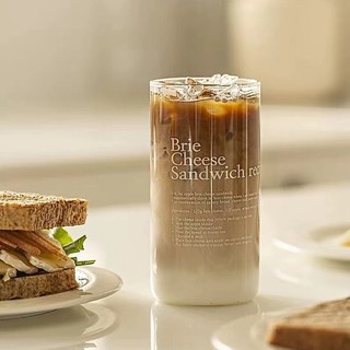 Letter Print Glass Cup for Coffee Wine Beer Milk Clear Glass