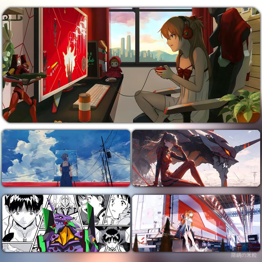 🤖免運🤖 新世紀福音戰士 EVA 明日香 動漫週邊 新世紀福音戰士鼠標墊綾波麗明日香鍵盤墊動漫週邊電腦書桌墊EVA OO