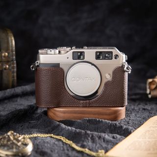 【頭層真皮相機底座套 適用Contax G1】康泰時G1保護套丨底片相機皮套 底片相機機身保護殼 真皮相機底座包