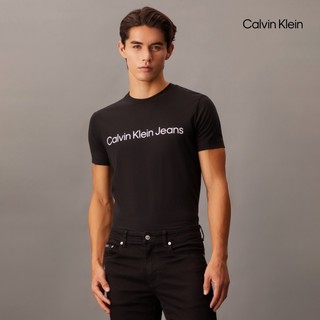 【Calvin Klein】 CK 經典誌修身短袖 T 恤 黑色