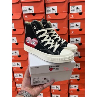 7th | 全新🇯🇵代購Converse × Play 川久保玲愛心聯名 高筒 帆布鞋 經典黑底紅愛心情侶款休閒板鞋男女