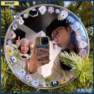 旅行自拍小圓鏡凸面鏡旅遊手持自拍神器情侶朋友閨蜜道具足跡拍照可開發票✅️樂行山野🔥臺灣出貨🔥