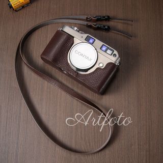 【相機底座皮套 適用康泰時G1】頭層真皮機身保護套丨Contax G1機身皮套 底片相機保護底座 真皮相機保護包