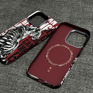 17 Pro Max Animal Kevlar Skin-Feel 磁性手機殼相容於 iPhone 16 防震 PC