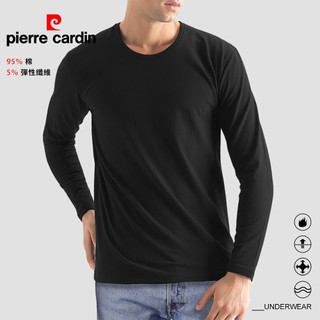 【pierre cardin 皮爾卡登】蓄熱彈力棉圓領長袖-SC18221
