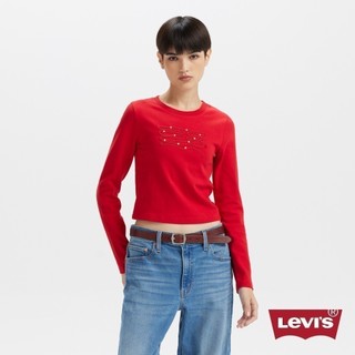 Levi's 女款 長袖Tee 特殊LOGO設計 短版T 熱賣單品 0035U-0000