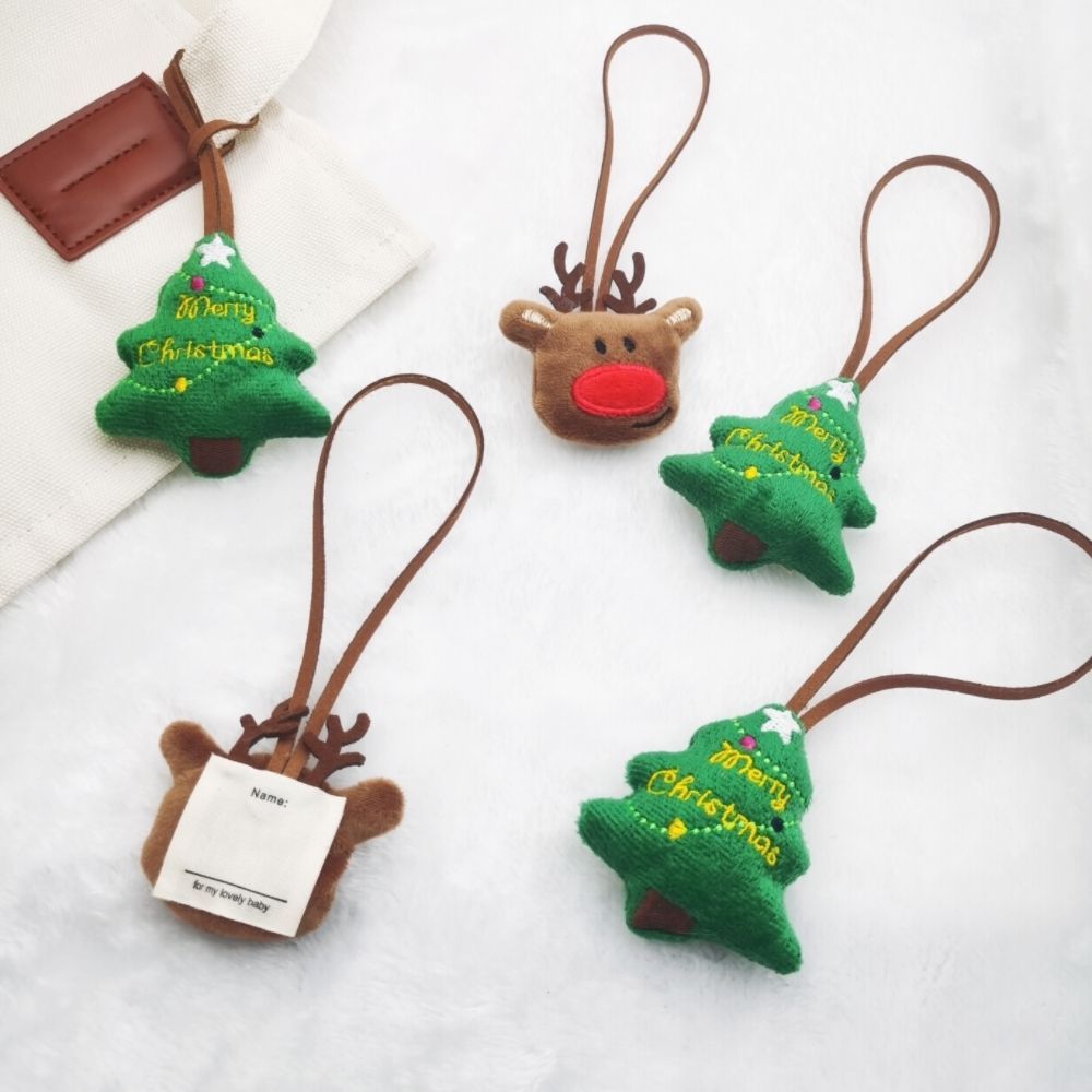 【桃園出貨】【桃園出貨】毛絨聖誕樹小掛件包包姓名牌刺繡公仔聖誕節禮物鑰匙扣送朋友閨蜜【桃園出貨】
