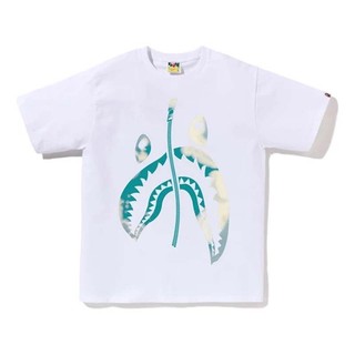 BAPE TIE DYE SHARK HEAD TEE 暈染變形拉鍊鯊魚 短袖 短T 白色 1L30110044-WE