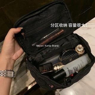 HEYONI韓國東大門刺繡蝴蝶結手提化妝包 女復古大容量便攜收納洗漱 化妝袋 收納袋 旅行收納包
