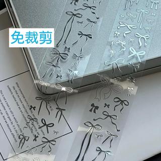 🍒桃園出貨🍒Lifetape 免裁剪燙銀蝴蝶結 pet膠帶基礎百搭裝飾咕卡