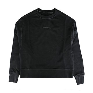 CANADA GOOSE Muskoka字母LOGO橡膠標設計純棉圓領落肩長袖T恤(女款/黑)
