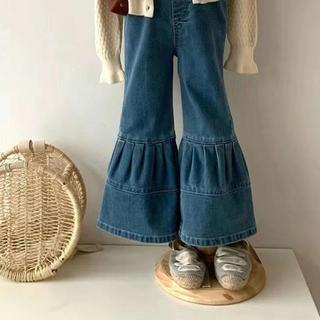 Mimo⭐女童牛仔喇叭褲童裝春裝兒童韓版休閒長褲百搭褲子