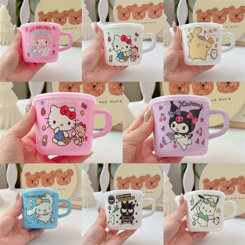 可愛labubu兒童水杯 馬卡龍小杯子 牛奶杯 寶寶飲水杯 帶蓋子手柄杯子