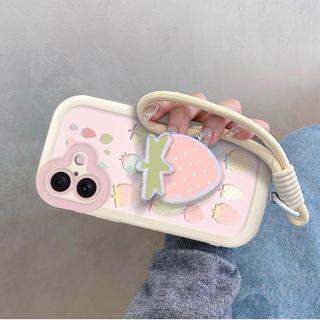 🔥新品下殺🔥彩色粉草莓適用蘋果17151413Pro手機殼卡通防摔iphone11XRXS7/8膠