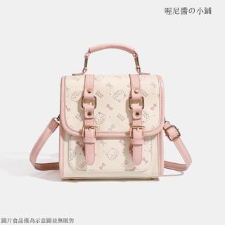 復古單肩包斜挎包 搭蓋郵差包/劍橋包 通勤包 手提包 女生包包 肩帶斜挎包通懃 淺藍貓咪印花劍橋包女2026新款可愛斜挎