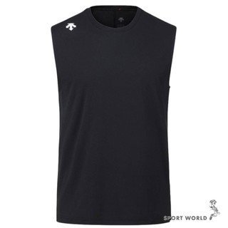 Descente 迪桑特 無袖背心 男裝 排汗 防曬 黑【運動世界】SR121TST12-BLK0