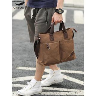 【熱賣款】單肩包 斜挎包男 VISHARK鯊魚男士商務出差帆布手提包 休閒單肩斜挎包 多功能公文包 側背包男 包包男 託