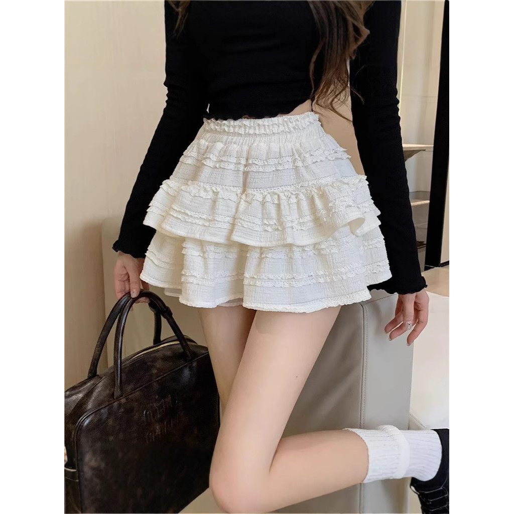 【3號衣酷】蕾絲芭蕾風半身裙女早春秋新款蛋糕裙蓬蓬裙高腰顯瘦公主短裙平價女裝韓係穿搭氣質女衣服韓國女裝簡約平價女裝顯瘦百