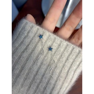 迷你 小巧 海星 藍色 耳線 養耳洞 耳環 簡約 氣質 耳飾 波浪 耳線