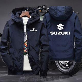 ✨臺選優品✨鈴木 Suzuki 2026 男士春秋夾克連帽風衣 騎士防風外套 騎行機車工作服