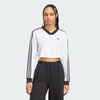 adidas ADICOLOR FOOTBALL 短版長袖上衣 女 - Originals JV9740 官方直營