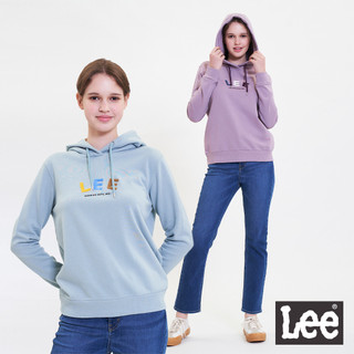 Lee 彩色絨毛LOGO帽T 女 Modern LL220446 莓紫726 藍綠745