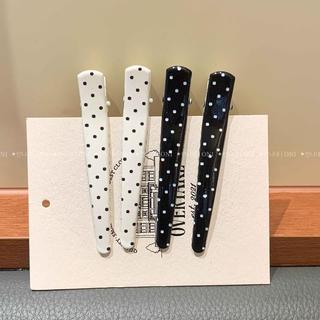 🛍️優購🛍️9.6~韓版insi簡約波點黑白髮夾鴨嘴kt夾極側邊簡風劉海夾百搭髮飾日常