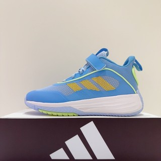 adidas OWNTHEGAME 3.0 K 大童 女生 水藍色 魔鬼氈 高筒 包覆性 運動 籃球鞋 JQ7942