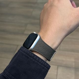 【新品特惠】手錶表帶 個性表帶 替換表帶 適用蘋果手錶s11荔枝紋矽膠iwatchS10錶帶watch9創意8