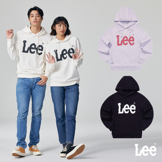 Lee 男女適穿 大LOGO長袖帽T LB330041 黑色 灰色 米白