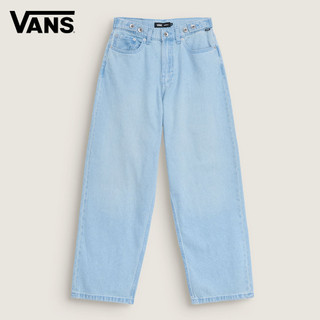 Vans Cinched Check 5 Baggy 女款水洗藍格紋寬鬆長褲