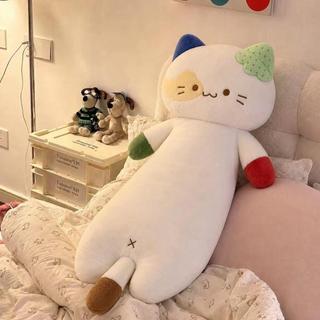 🌸抱枕🌸超萌可愛斑點三花貓咪長條抱枕毛絨玩具床上陪睡娃娃送人生日禮物