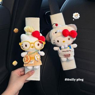 安全帶保護套 安全帶護套 Hellokitty凱蒂貓汽車安全帶護肩套防勒可愛玩偶車載內裝飾品 安全帶護肩套 公仔安全帶護