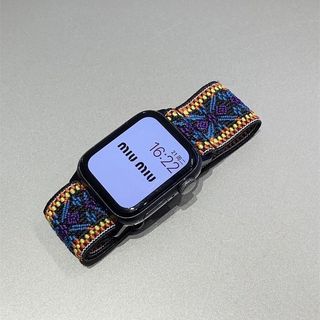 【新品特惠】手錶表帶 個性表帶 替換表帶 復古民族風刺繡尼龍編織錶帶適用Applewatch10蘋果iwatch98SE