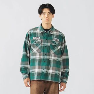 BEAMS HEART / 男裝 法蘭絨格紋 工作 長袖 襯衫