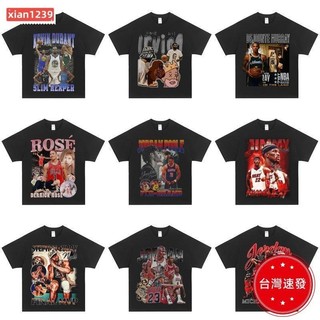 免運 NBA短袖 潮流短袖 NBA籃球周邊 NBA籃球球星美式印花國潮牌短袖t恤男庫裡歐文科比詹姆斯