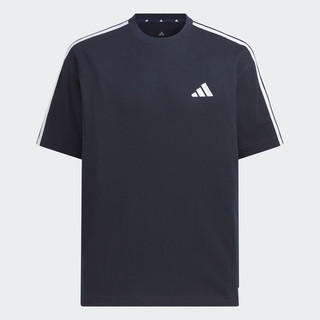 Adidas 愛迪達 Es+ 3s S/S Tee [KF3737] 男 T恤 運動上衣 休閒短袖 純棉 深藍