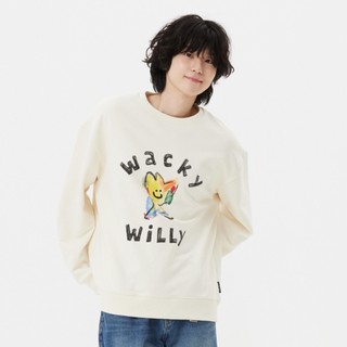 Wacky WiLLy KIKY大圖案圓領大學T 奶油白(UNI圓領上衣 WA2501CR15CM)